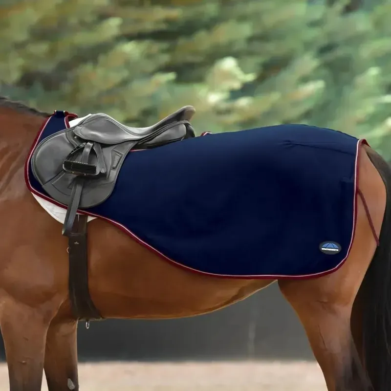 WeatherBeeta Anti Static Fleece Quarter Sheet - Navy/Burgundy