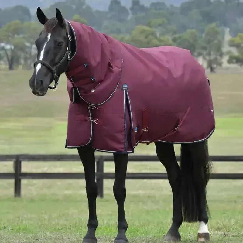 WeatherBeeta ComFiTec Essential 220G Turnout Rug Detach-A-Neck - Burgundy