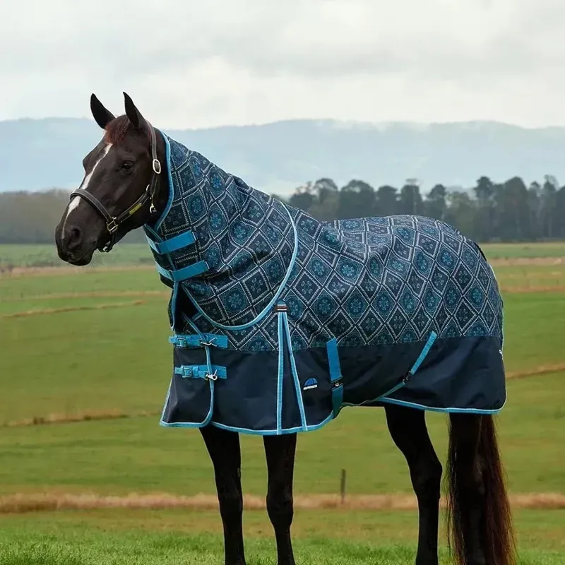 WeatherBeeta ComFiTec Heritage 220g Turnout Rug Detach-A-Neck - Paisley Print