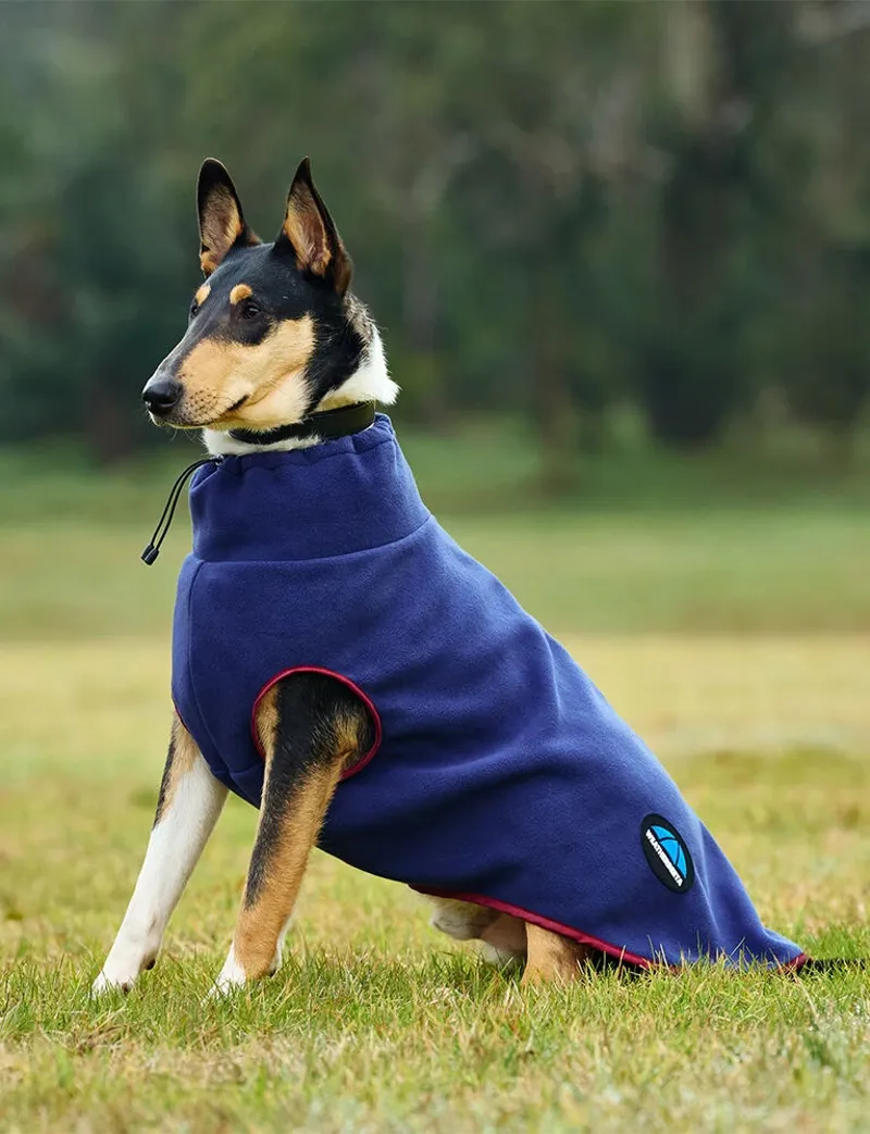 WeatherBeeta ComFiTec Fleece Zip Dog Coat - Navy/Burgundy