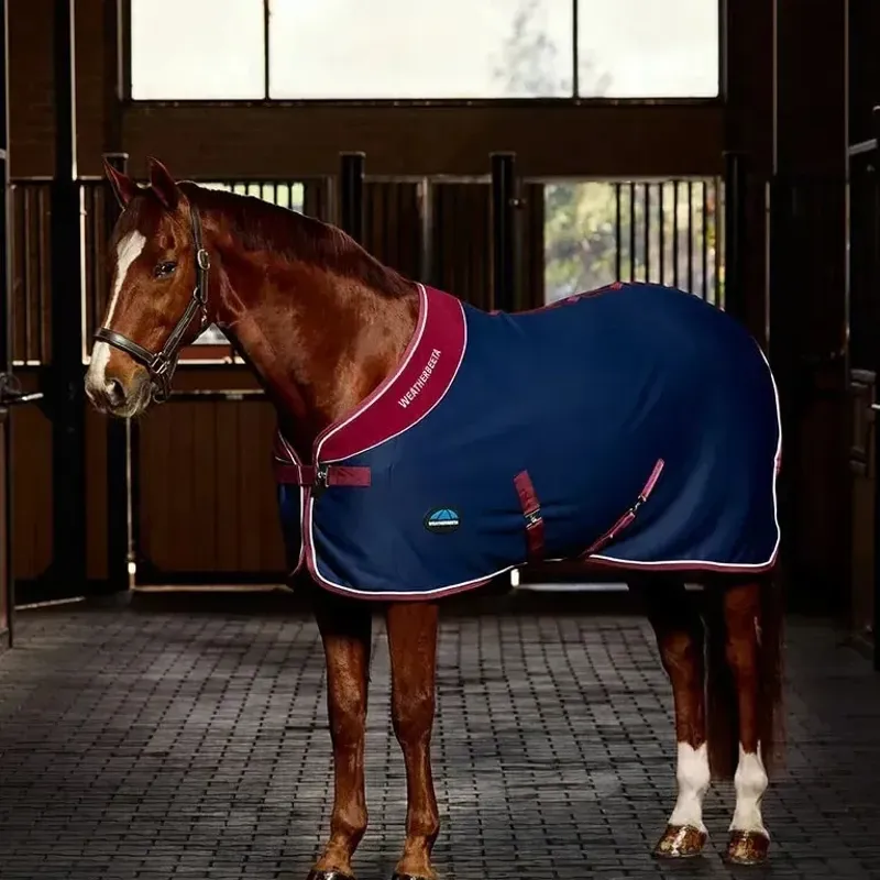 WeatherBeeta Opulence Show Sheet Standard Neck Rug - Navy/Burgundy 