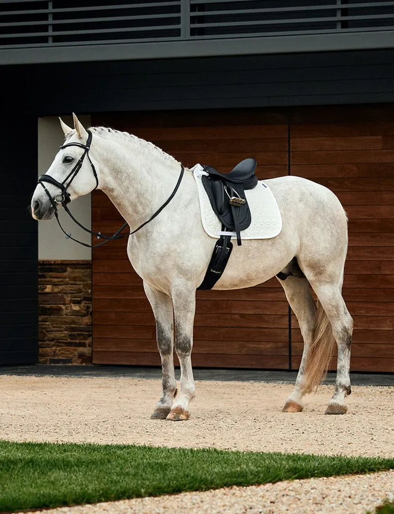 WeatherBeeta Suede Elite Air-Tec Dressage Saddle Pad - White-1