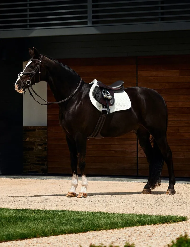 WeatherBeeta Suede Elite Air-Tec Jump Shaped Saddle Pad - White-1