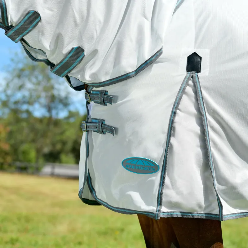 WeatherBeeta ComFiTec Essential Mesh II Combo Neck Fly Rug - White/Grey-2