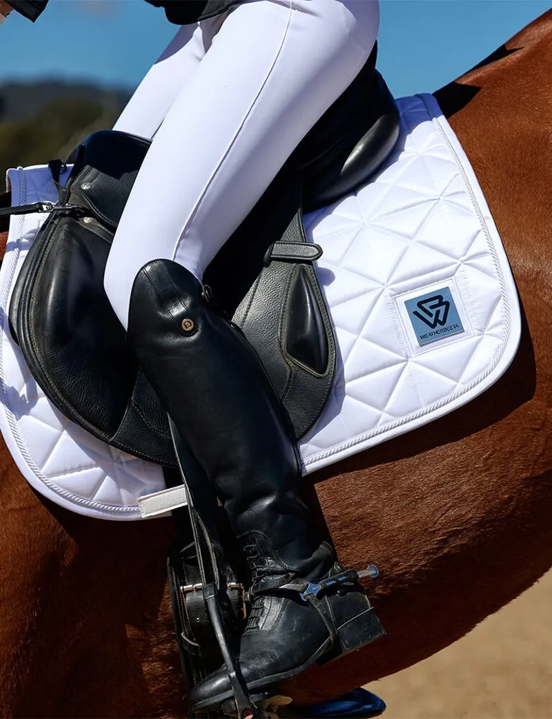 WeatherBeeta Satin Luxe Air-Tec Euro Jump Shaped Saddle Pad - White-3