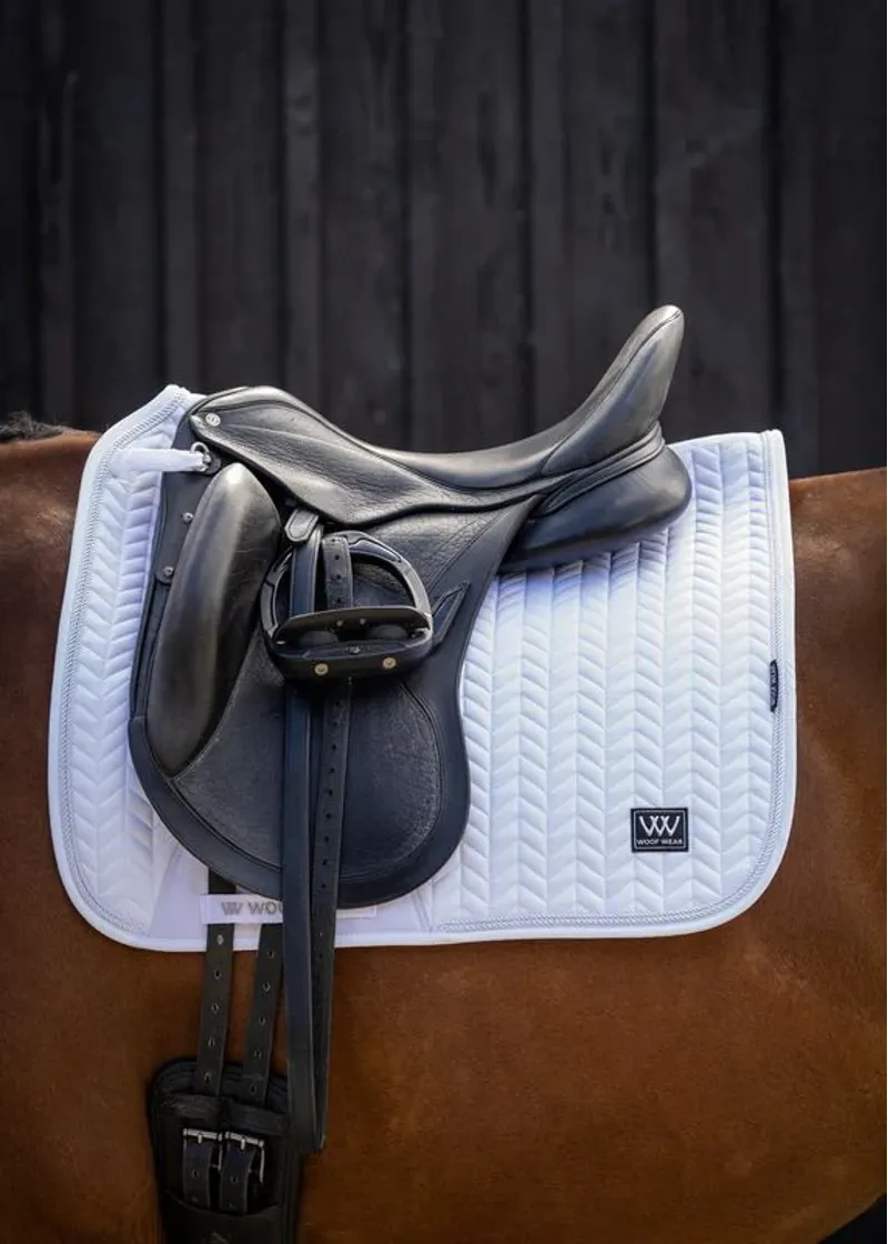 Woof Wear Herringbone Dressage Saddle Pad - White-1