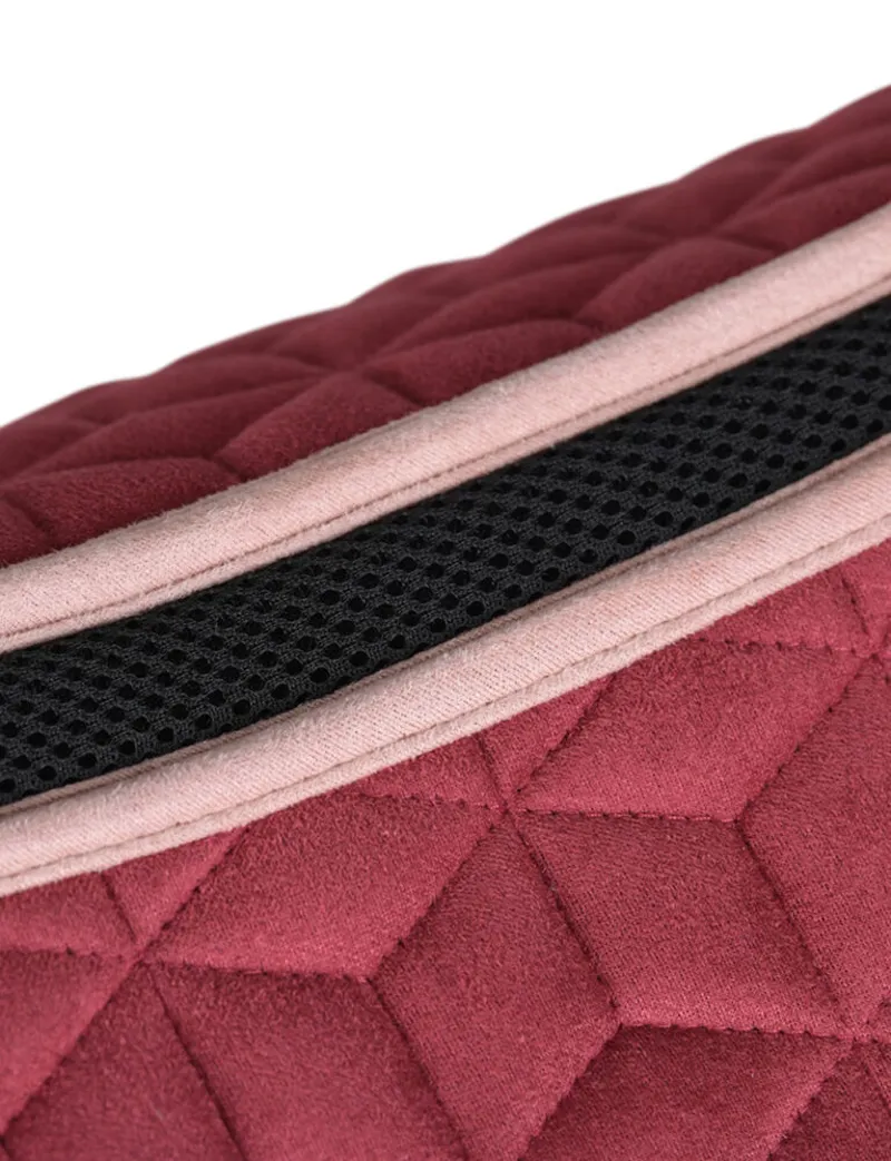 WeatherBeeta Suede Elite Air-Tec Dressage Saddle Pad - Wine Plum-6