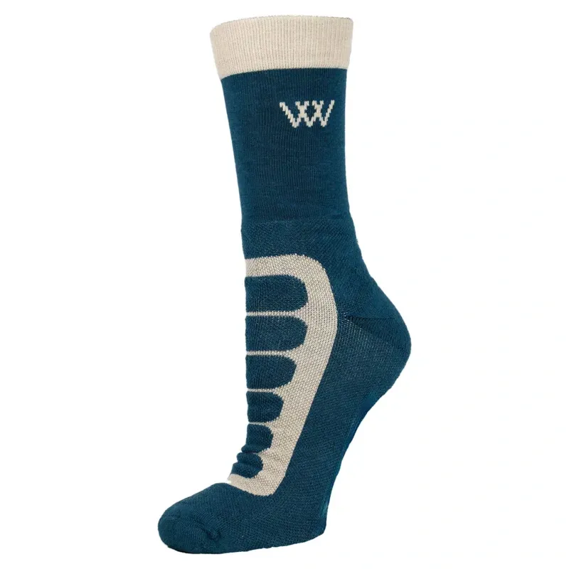 Woof Wear Short Bamboo Tech Riding Sock - Petrol Blue