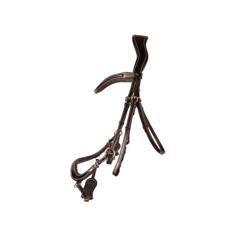 Hy Equestrian ProPresicce Pelle Drop Leather Bridle - Brown/Brass