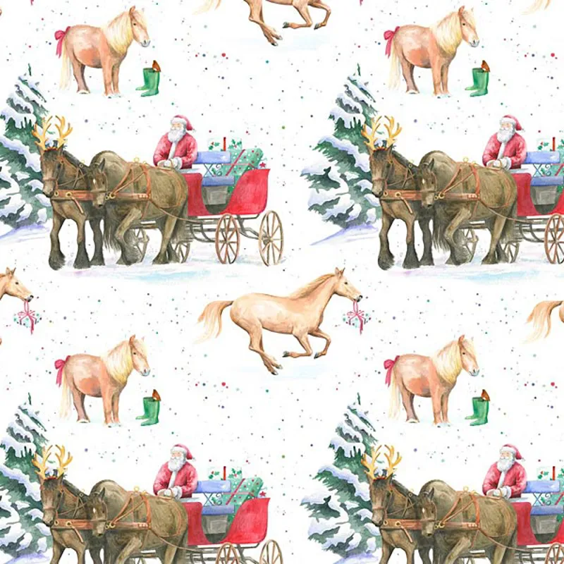 Christmas Wrap - Horse and Carriage-1