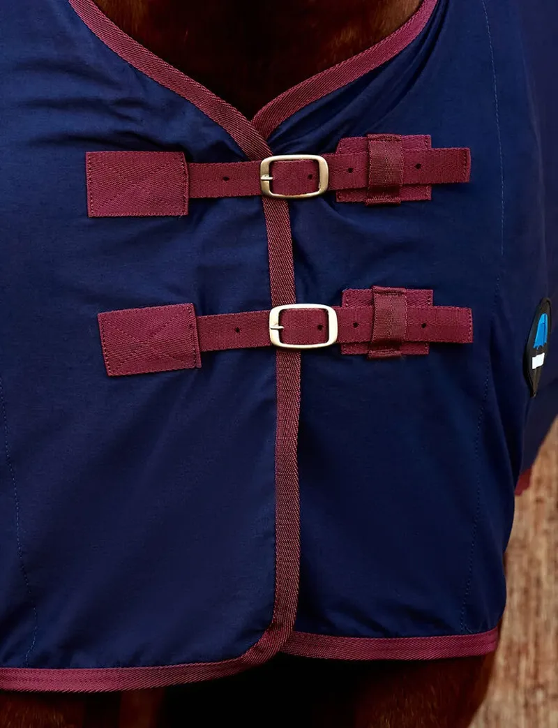 WeatherBeeta Cotton Sheet Standard Neck Rug - Navy/Burgundy -2