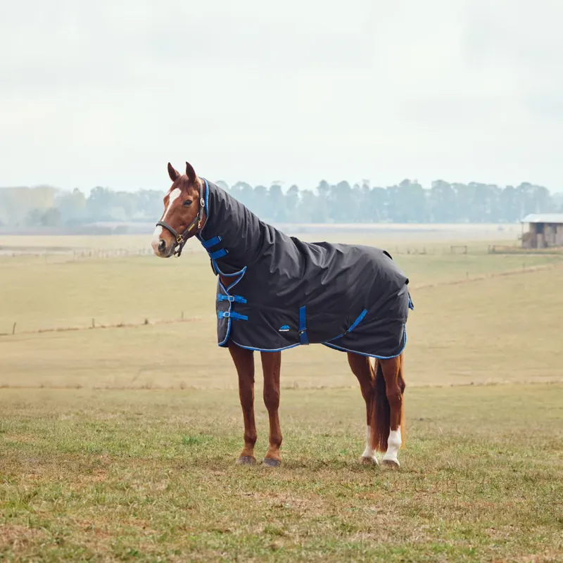 WeatherBeeta ComFiTec Tyro 220g Turnout Rug Combo Neck - Black/Cobalt 