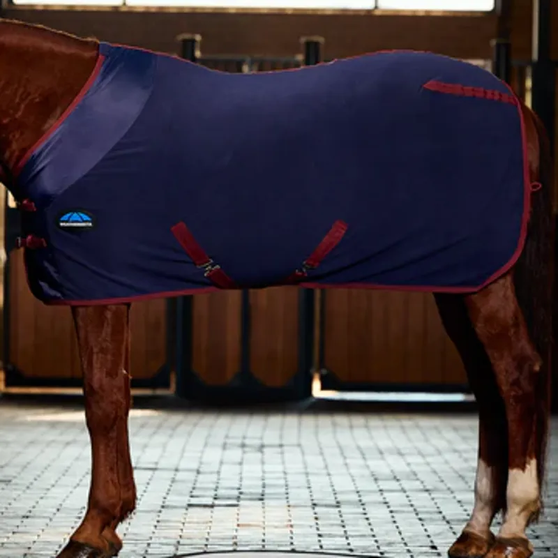 WeatherBeeta Anti-Static Fleece Cooler Standard Neck Rug - Navy/Burgundy -2
