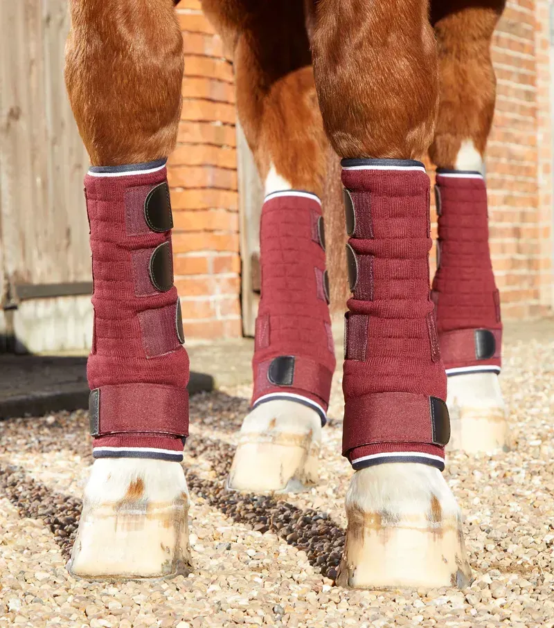Premier Equine Quick Dry Horse Leg Wraps - Burgundy-3