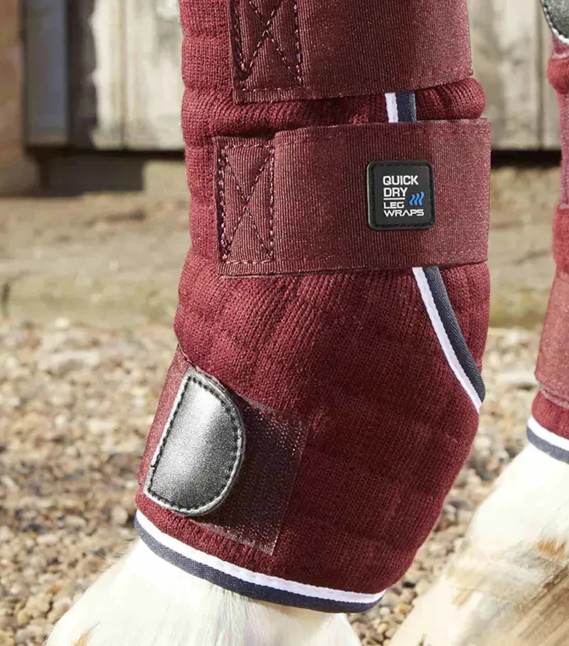 Premier Equine Quick Dry Horse Leg Wraps - Burgundy-4
