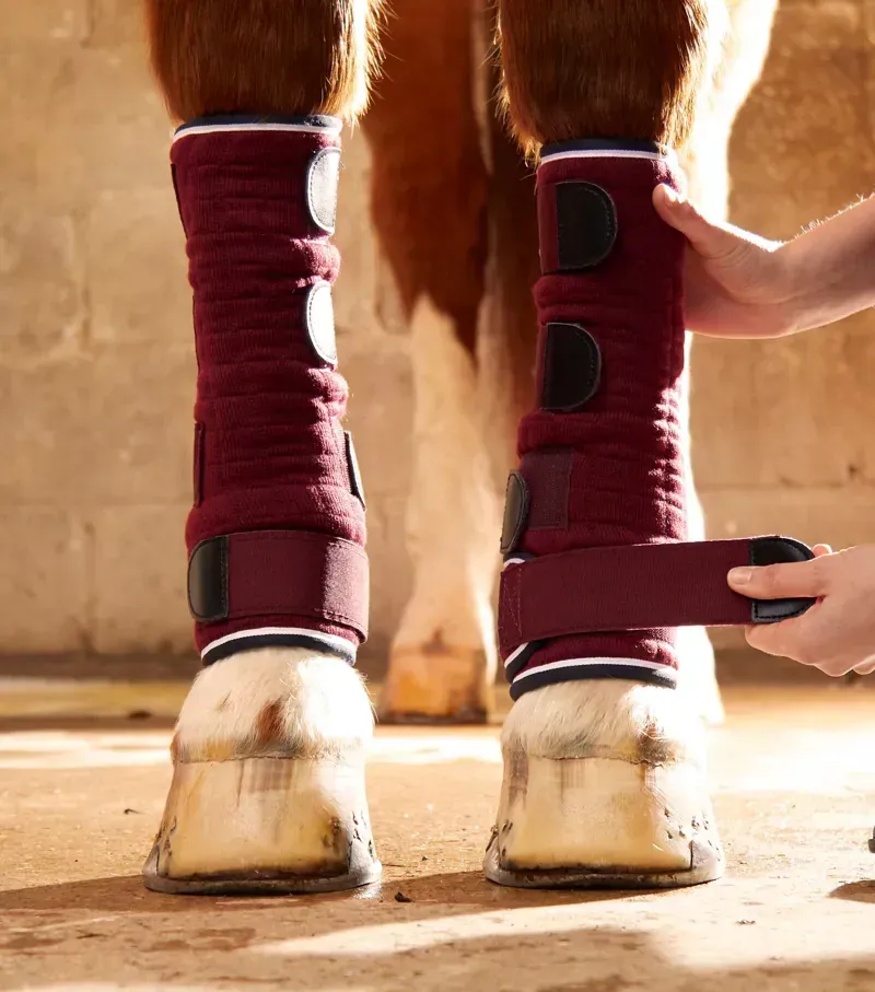 Premier Equine Quick Dry Horse Leg Wraps - Burgundy-1