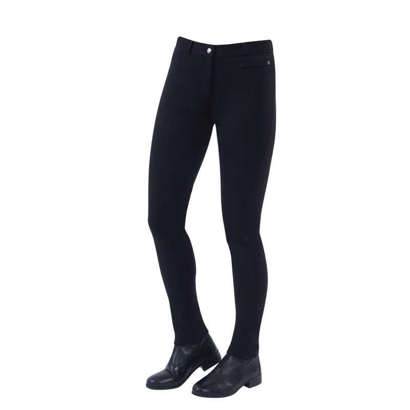 Dublin Ladies Supa-Fit Zip Up Knee Patch Jodhpurs - Black