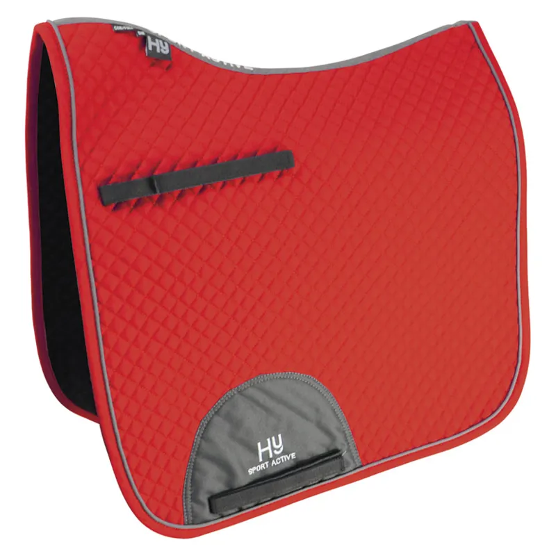 Hy Sport Active Dressage Saddle Pad - Rosette Red