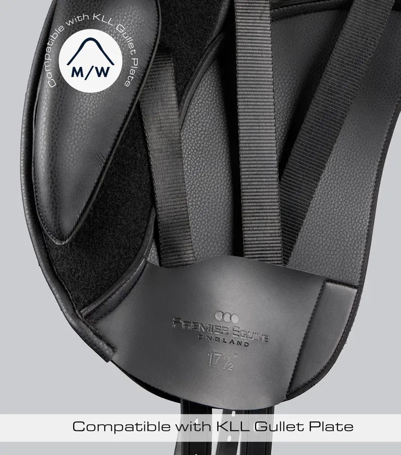 Premier Equine Reims Synthetic Dressage Saddle - Black-1