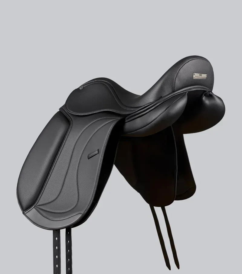 Premier Equine Reims Synthetic Dressage Saddle - Black-3