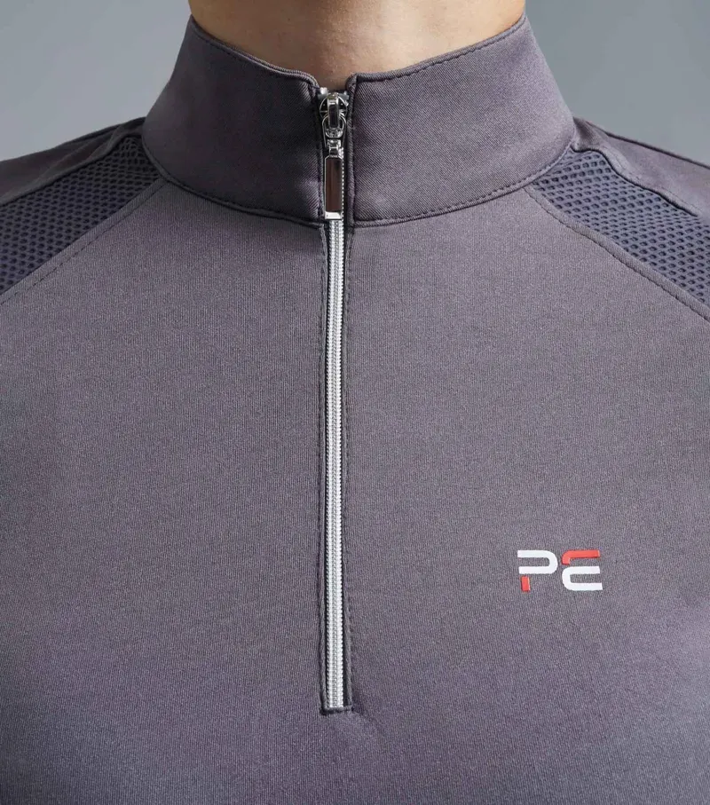 Premier Equine Ladies Remisa Technical Short Sleeve Riding Top - Anthracite Grey-2