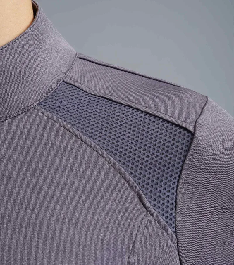 Premier Equine Ladies Remisa Technical Short Sleeve Riding Top - Anthracite Grey-5