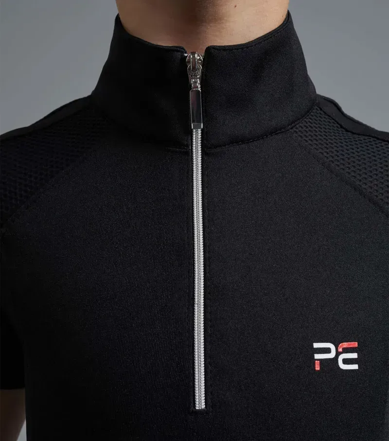 Premier Equine Girl's Mini Remisa Technical Short Sleeve Riding Top - Black-3