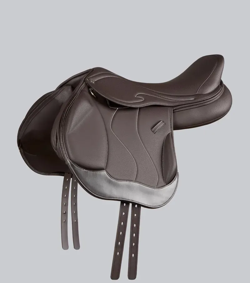 Premier Equine Rouen Synthetic Monoflap Cross Country Saddle - Dark Havana