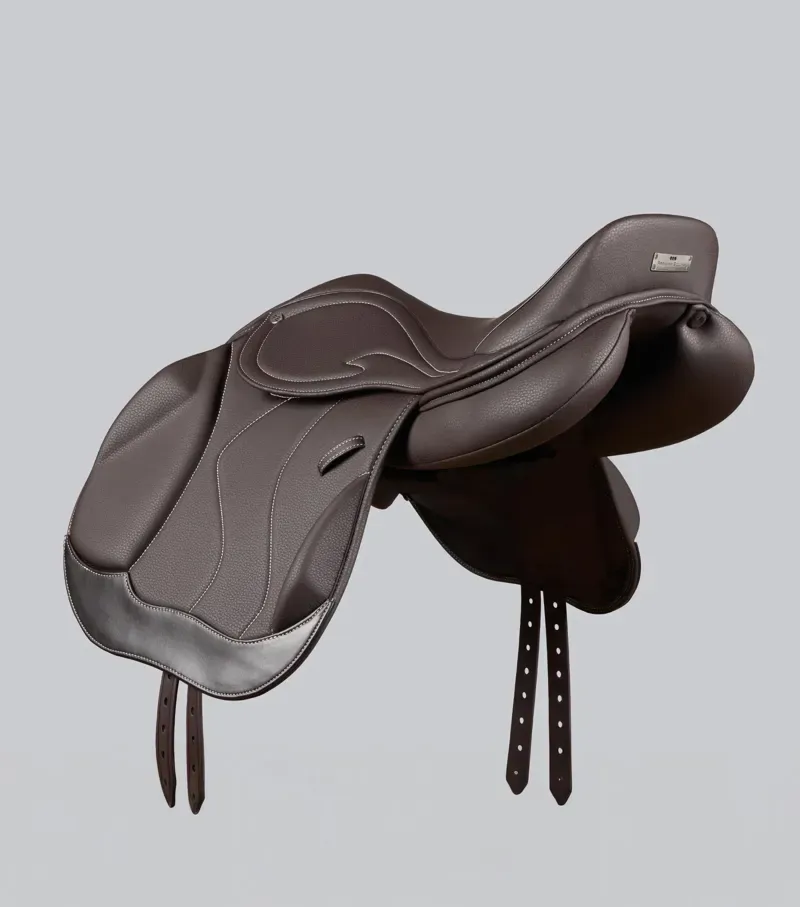 Premier Equine Rouen Synthetic Monoflap Cross Country Saddle - Dark Havana-2