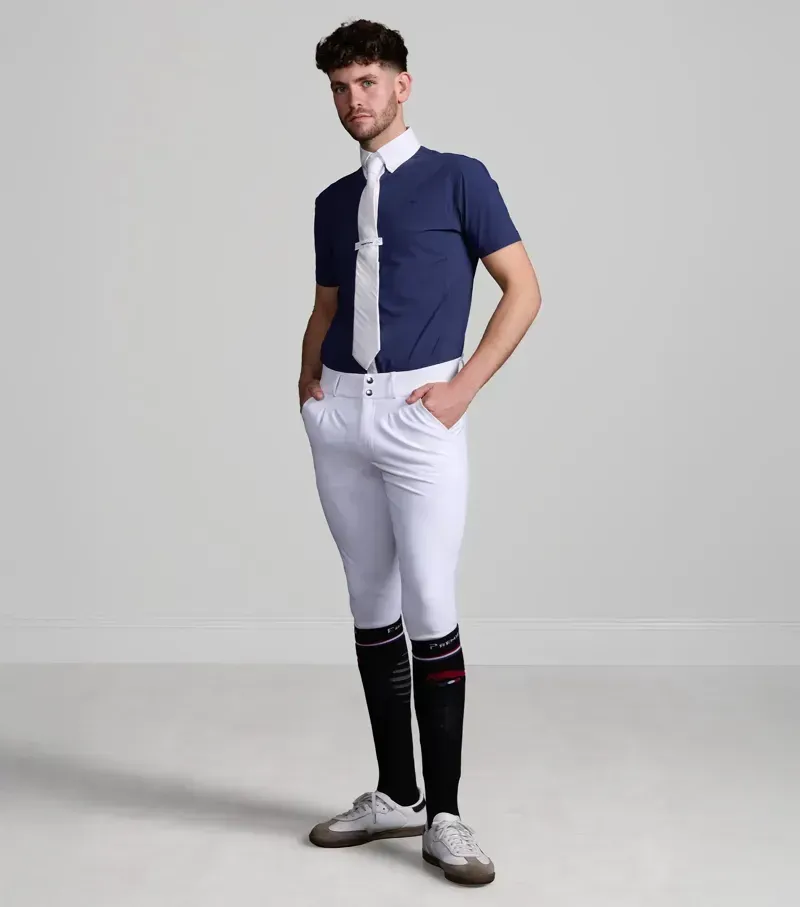 Premier Equine Men's Rubato Short Sleeve Show Shirt - Navy-1