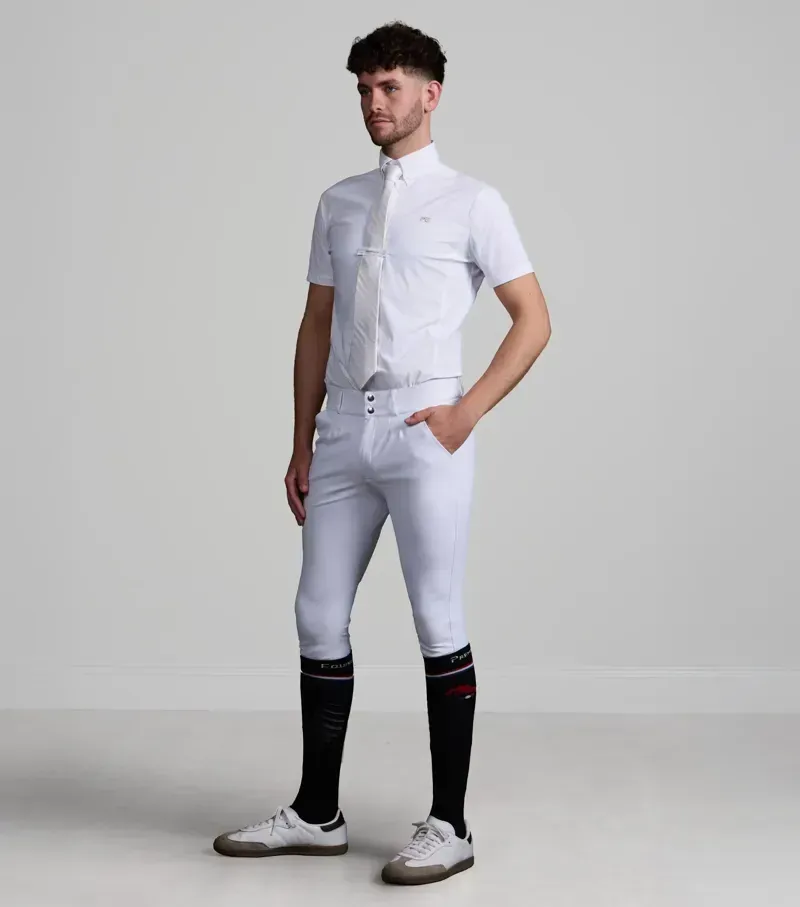 Premier Equine Men's Rubato Short Sleeve Show Shirt - White-1