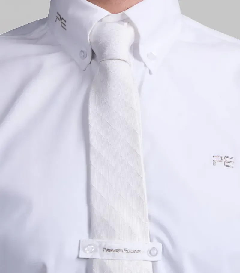Premier Equine Men's Rubato Short Sleeve Show Shirt - White-3