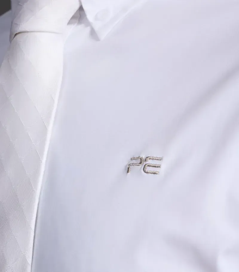 Premier Equine Men's Rubato Short Sleeve Show Shirt - White-4