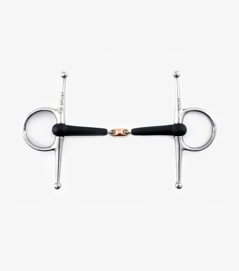 Premier Equine Rubber Full Cheek Snaffle With Lozenge - Silver