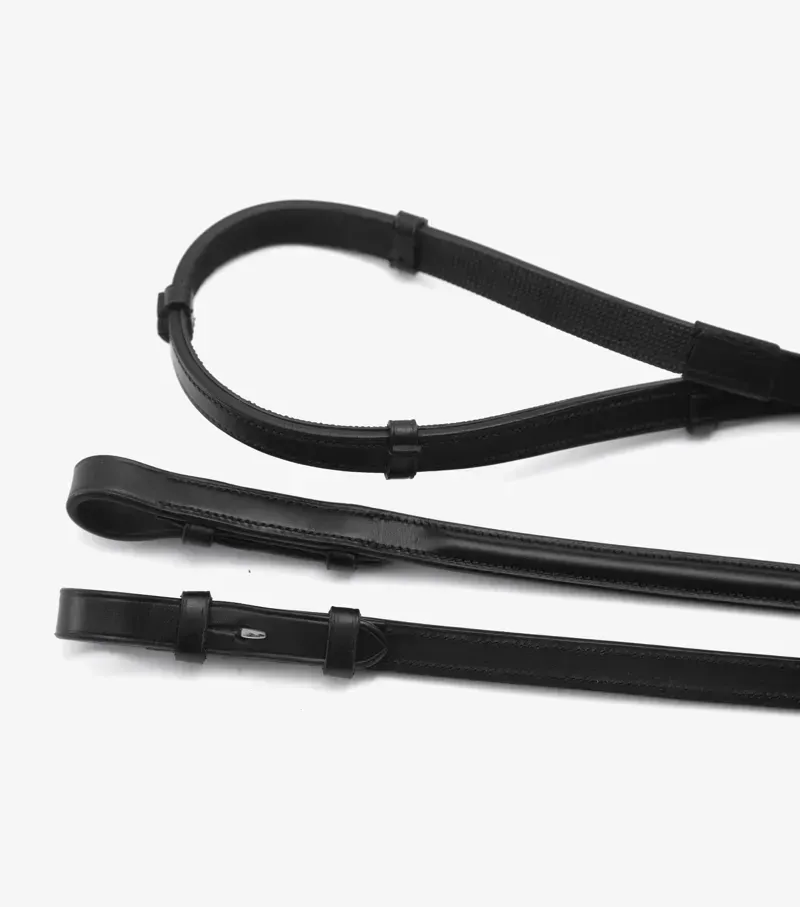 Premier Equine 5/8 Salvatore Rubber and Leather Grip Reins - Black-4