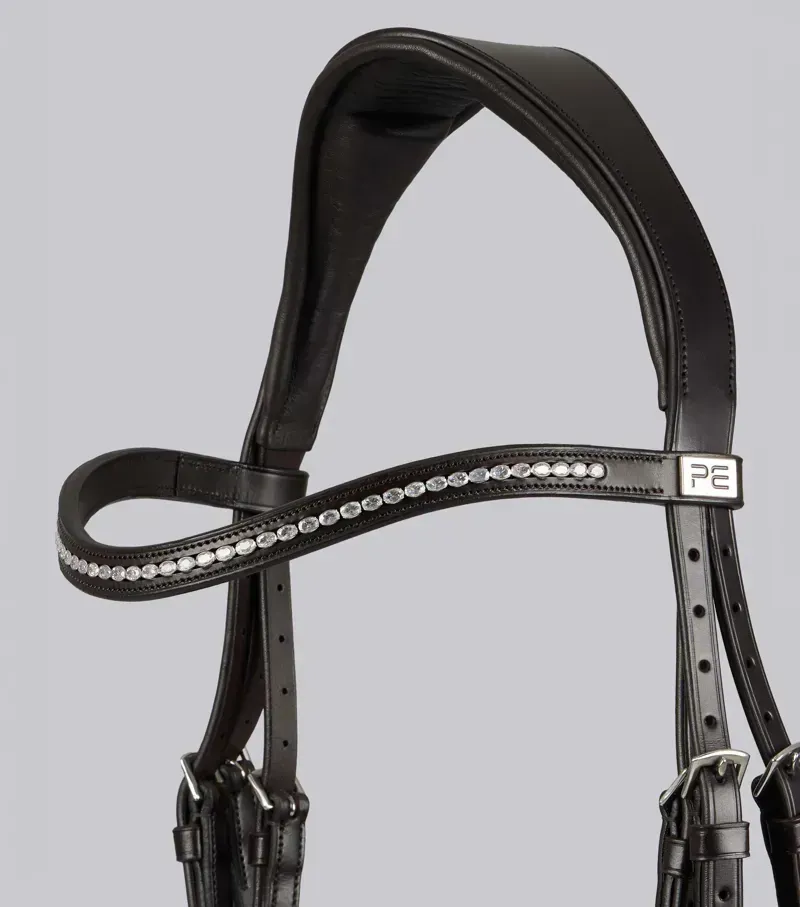 Premier Equine 5/8 Salvatore Rubber and Leather Grip Reins - Brown-2