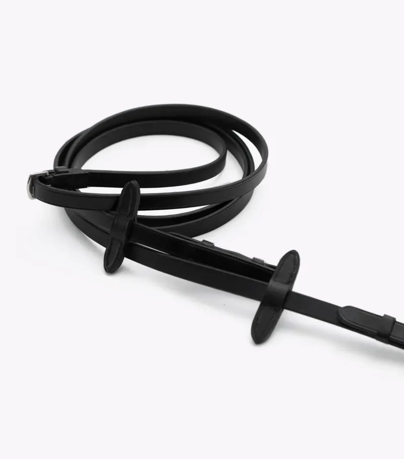 Premier Equine Senado Plain Leather Reins - Black-4