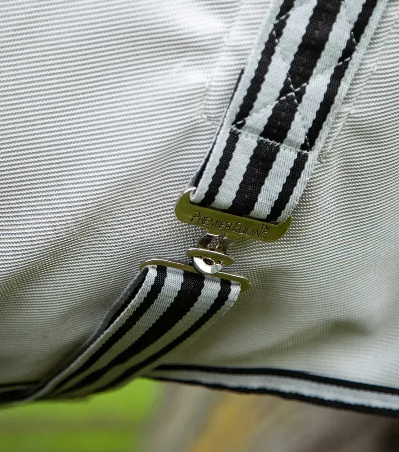 Premier Equine ShowerTex Fly Rug With Surcingles - Silver-4