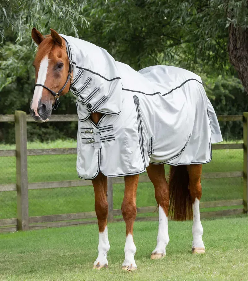 Premier Equine ShowerTex Fly Rug With Surcingles - Silver