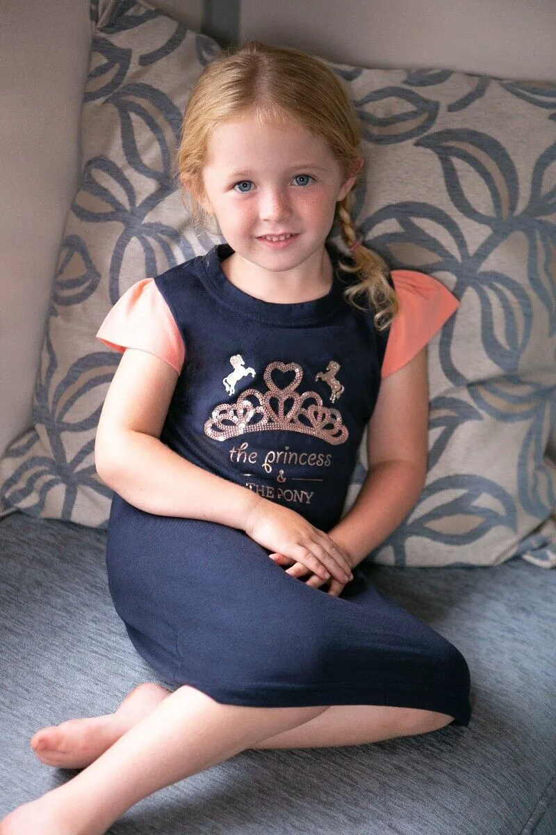 Hy Equestrian Little Rider Princess and The Pony Nighty - Navy/Peach