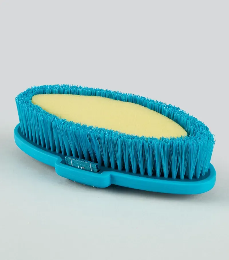 Premier Equine Soft-Touch Body Wash Brush - Med Blue/Peacock