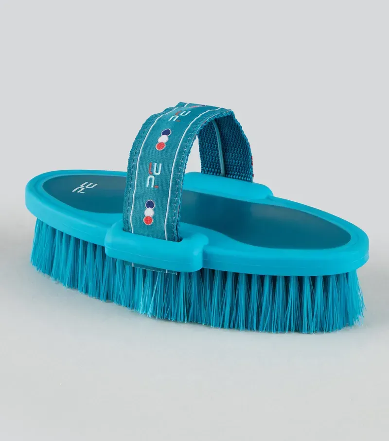 Premier Equine Soft-Touch Body Wash Brush - Med Blue/Peacock-1