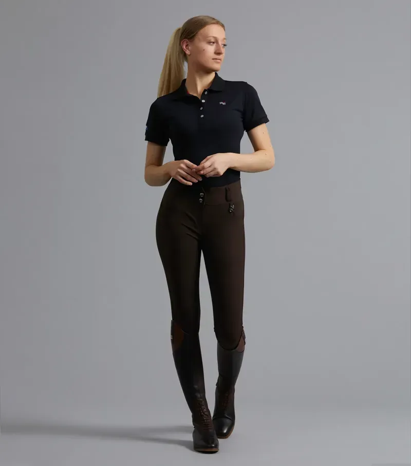 Premier Equine Ladies Sophia Full Seat High Waist Riding Breeches - Chocolate