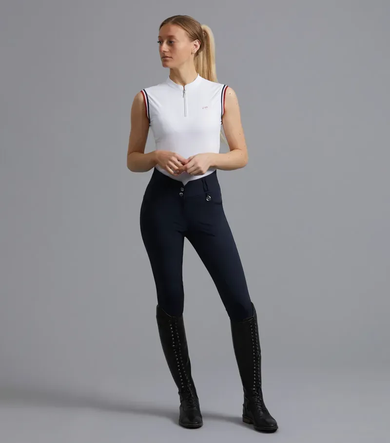 Premier Equine Ladies Sophia Full Seat High Waist Riding Breeches - Navy