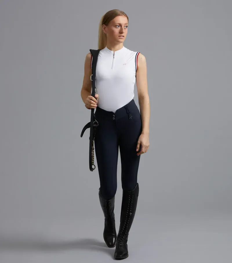 Premier Equine Ladies Sophia Full Seat High Waist Riding Breeches - Navy-4