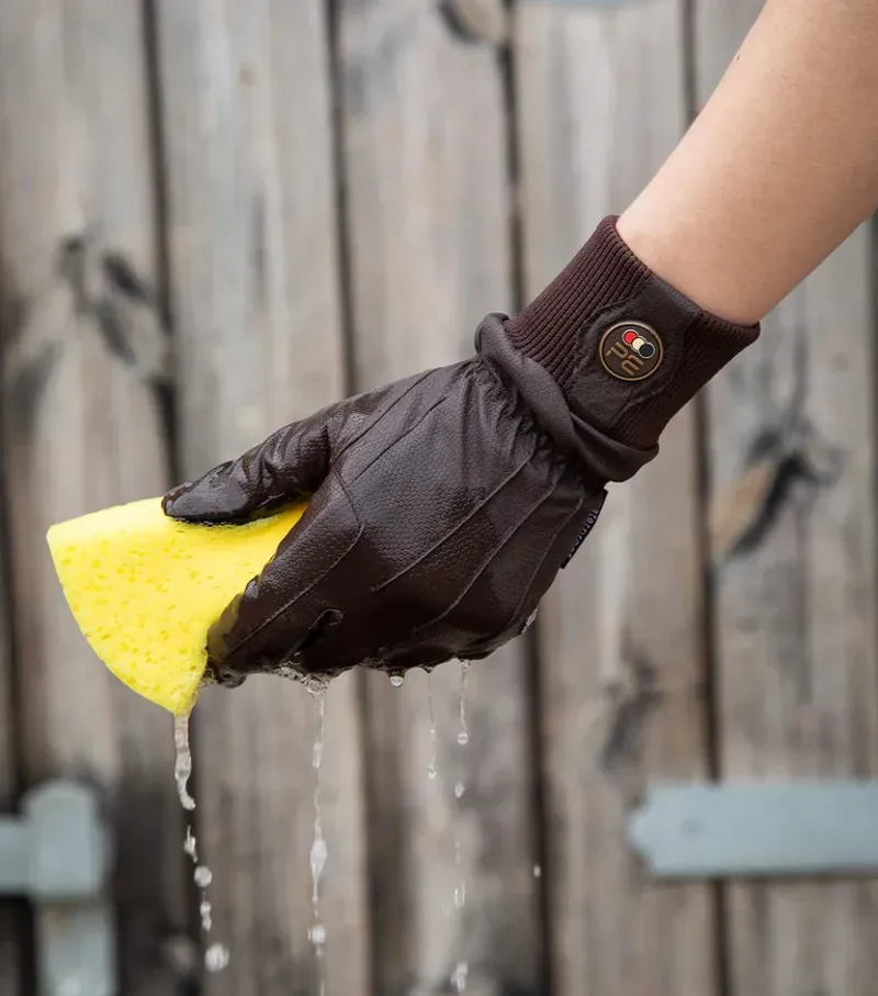Premier Equine Dajour Waterproof Riding Gloves - Brown-1