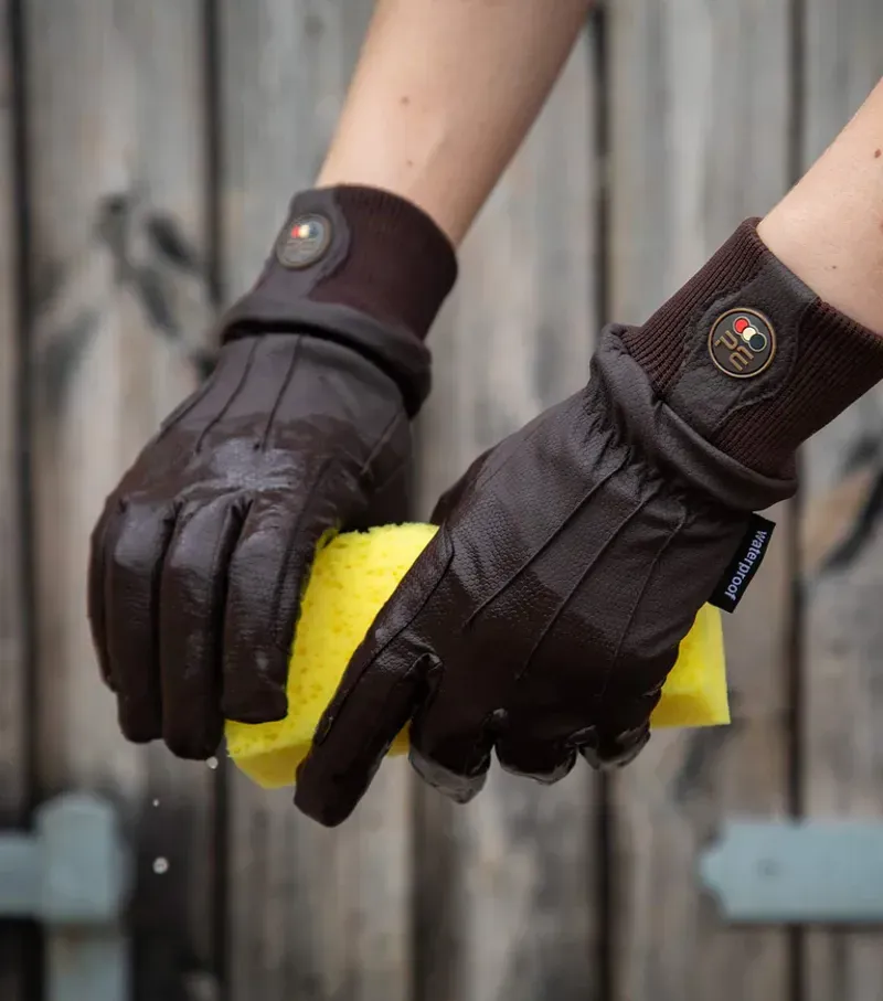 Premier Equine Dajour Waterproof Riding Gloves - Brown-2