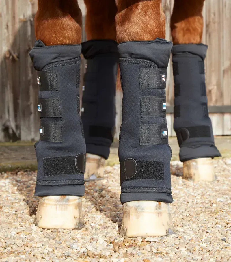 Premier Equine Stable Boot Wraps with Liners - Black-2