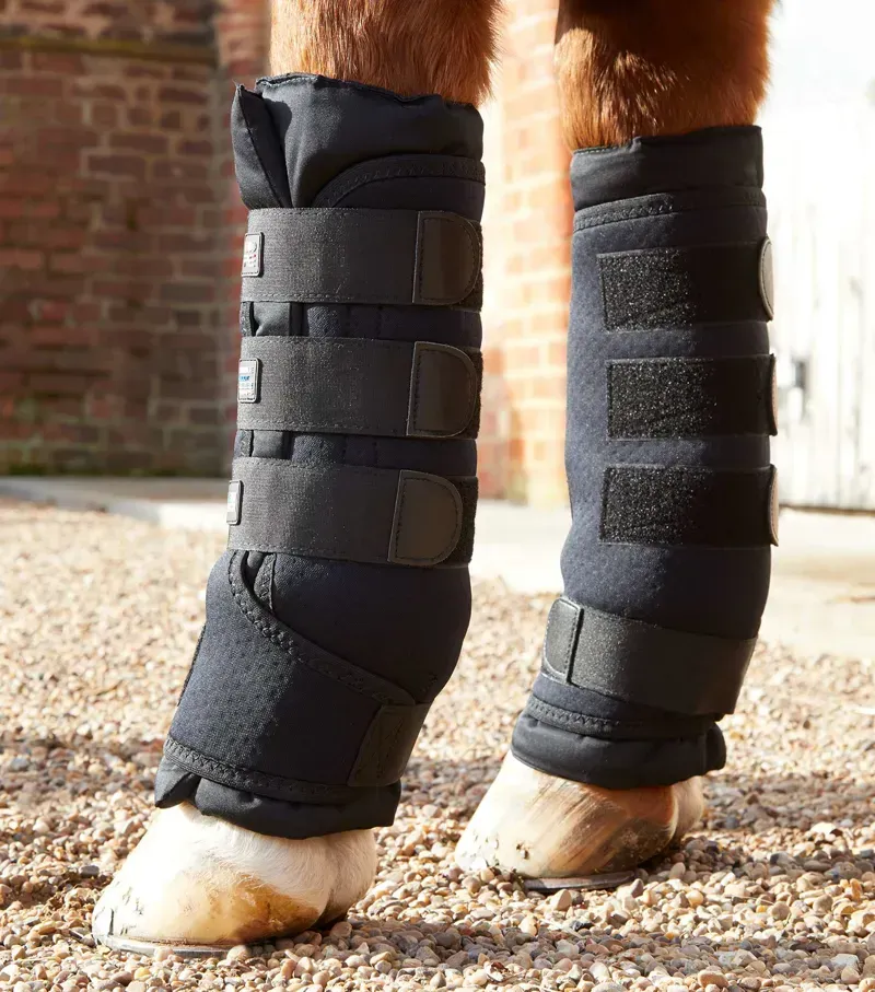Premier Equine Stable Boot Wraps with Liners - Black-3