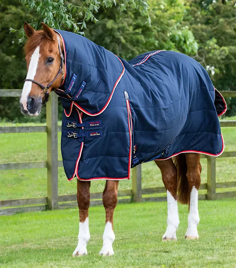 Premier Equine Stable Buster 100g Stable Rug With Neck Cover - Navy
